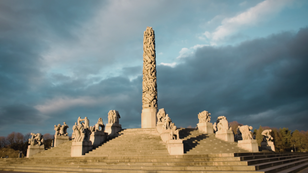 Oslo luxury travel cultural landmark at Vigeland Sculpture Park featuring the iconic Monolith