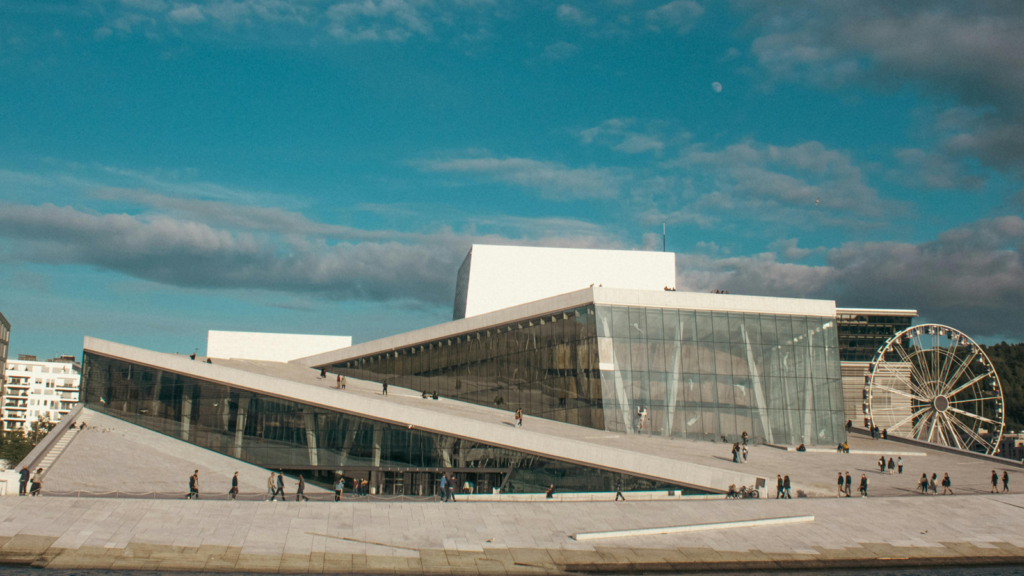 Oslo luxury travel architectural highlight at the Oslo Opera House with panoramic waterfront views
